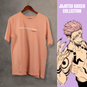 Sukuna 3 face Regular Fit T-Shirt : JJK (Peach)