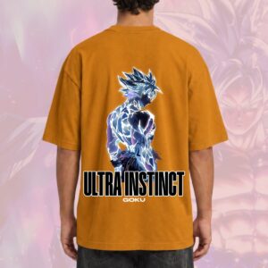 Ultra Instinct Goku Relaxed Fit T-Shirt : Dragon Ball Super (Orange)